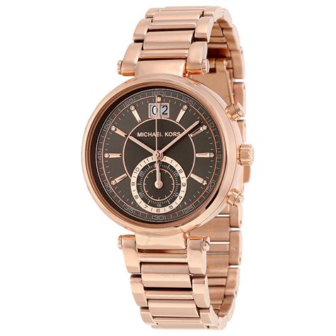 michael kors sawyer stainless steel bracelet watch|Michael Kors Women's Sawyer Rose Gold.